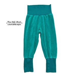 Maxomorra 3-4Y Rib Velour Turquoise Pants
